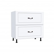 Corp inferior 80 cu 2 sertare metalice pentru greutate Zebra MDF alb drept Corp inferior 80 cu 2 sertare metalice pentru greutate Zebra MDF alb drept